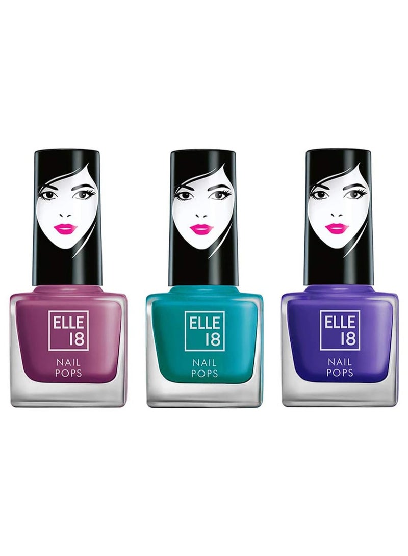 Elle18 Elle 18 Nail Pops Nail Color 155 & Elle18 Matte, Glossy Finish Nail Pops Color 161, 161, 5 Ml & Elle18 Nail Pops Nail Color 163, Glossy & Matte Finish, 5Ml - Image 1